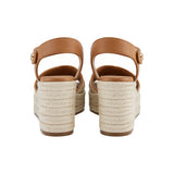 Karl Lagerfeld Paris Celest Sandals with Woven Crisscross Straps In Tan/Cream