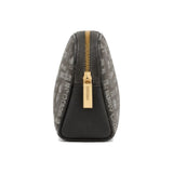 Roberto Cavalli Monogram Cosmetic Pouch In Black/Grey