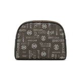 Roberto Cavalli Monogram Cosmetic Pouch In Black/Grey