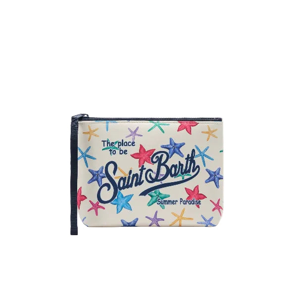 MC2 SAINT BARTH ALINE SCUBA BEIGE POUCH WITH STARFISH PRINT