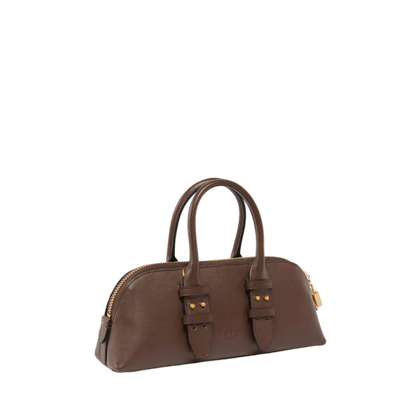 Pinko Escape Small Leather Bag in Brown