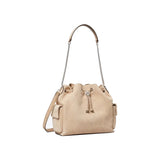 Tory Burch Charlie Quilted Drawstring Shoulder Bag In Beige