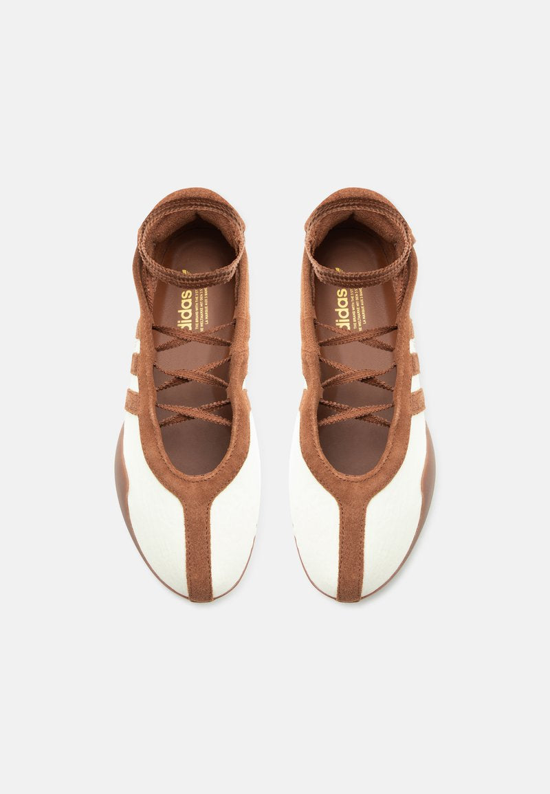 TAEKWONDO MEI BALLET W - Ankle strap ballet pumps - cream white/preloved brown/gold-coloured metallic size 38