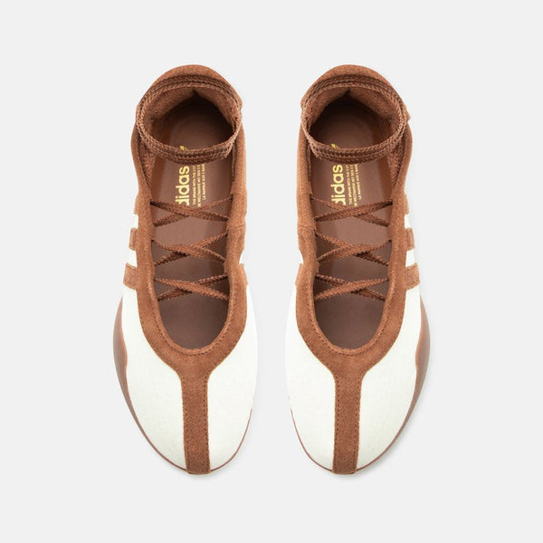TAEKWONDO MEI BALLET W - Ankle strap ballet pumps - cream white/preloved brown/gold-coloured metallic size 39