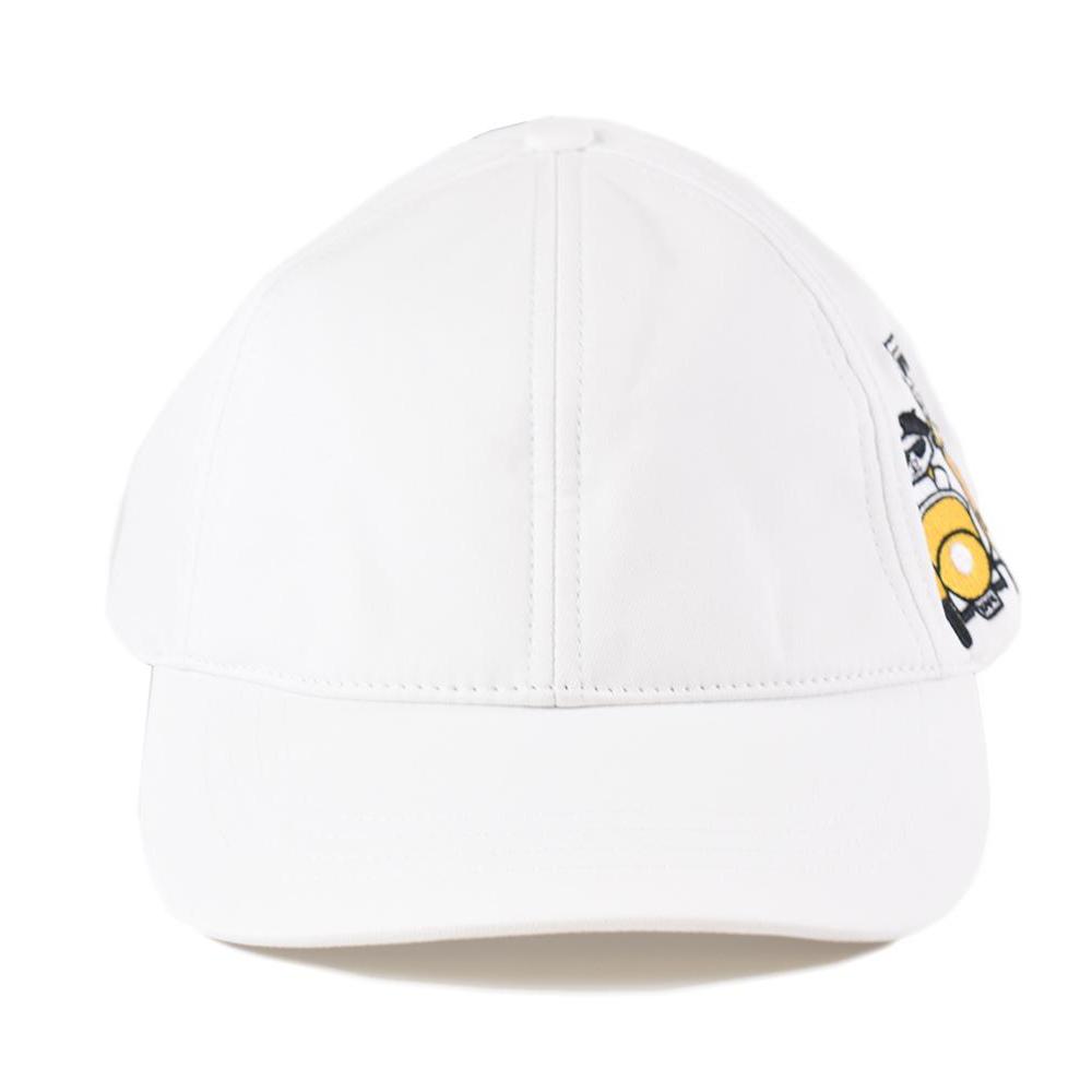 KARL LAGERFELD Embroidered Biker Baseball Cap - White