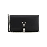Valentino Divina Pouch With Shoulder Strap In Black/Silver