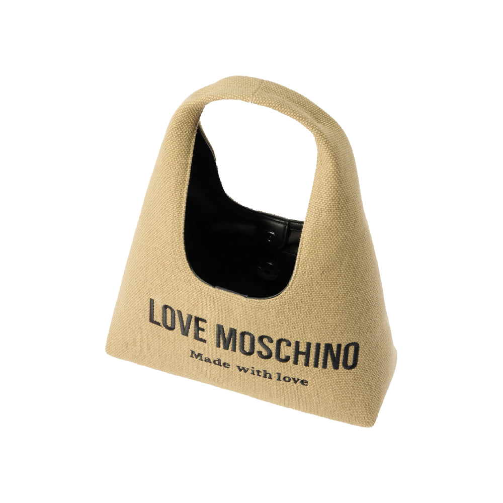 Love Moschino Cut-Out Handle Tote Bag in Beige