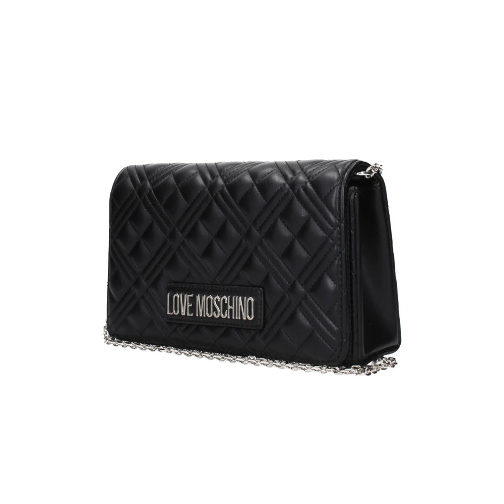 Love Moschino Clutches Women Polyurethane in Black/Silver