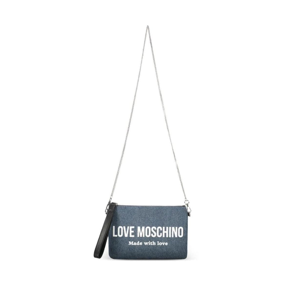 Love Moschino Signature Logo Nero Shoulder Bag in Jeans