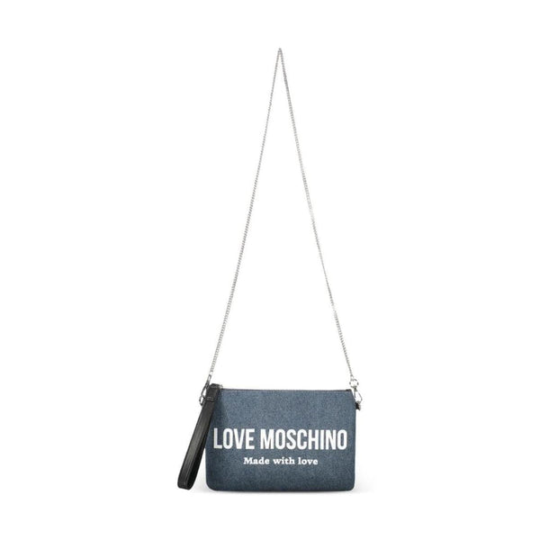 Love Moschino Signature Logo Nero Shoulder Bag in Jeans