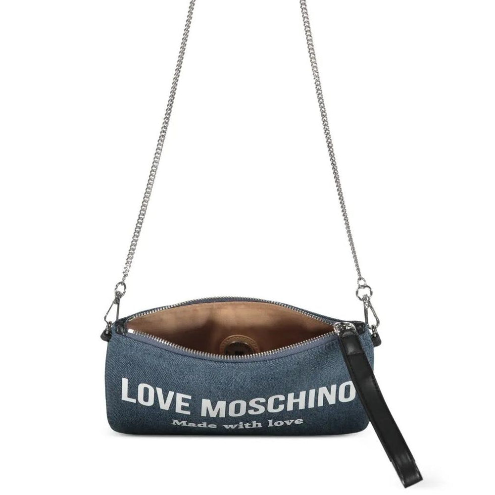 Love Moschino Signature Logo Nero Shoulder Bag in Jeans
