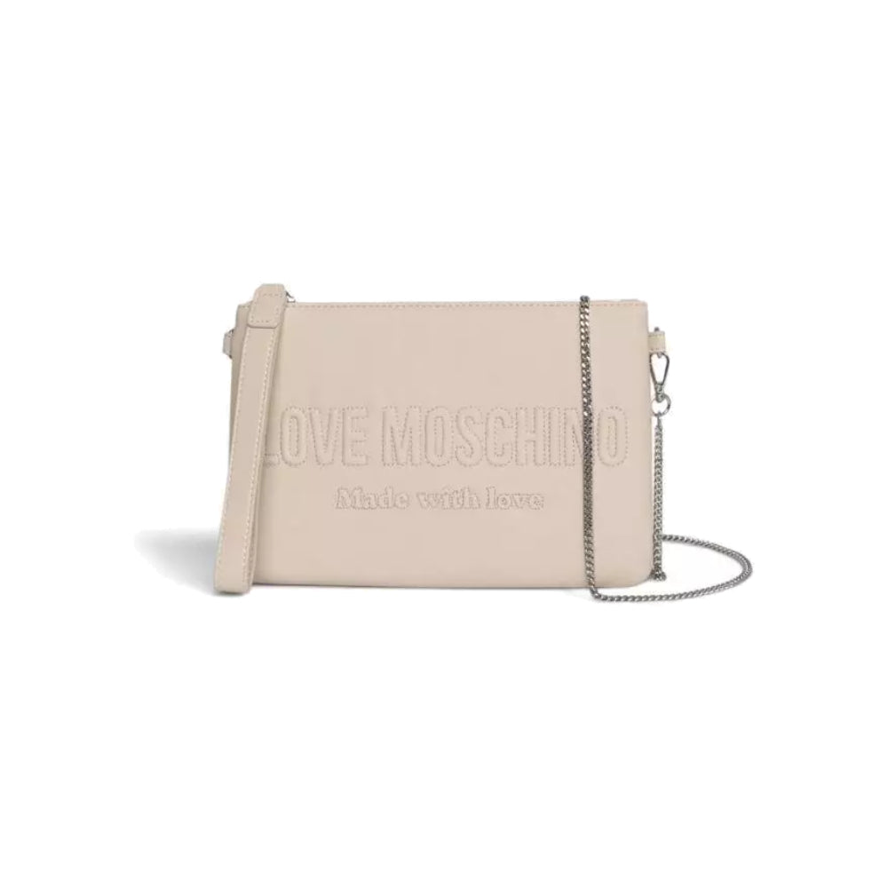 Love Moschino Signature Logo Nero Shoulder Bag in Beige