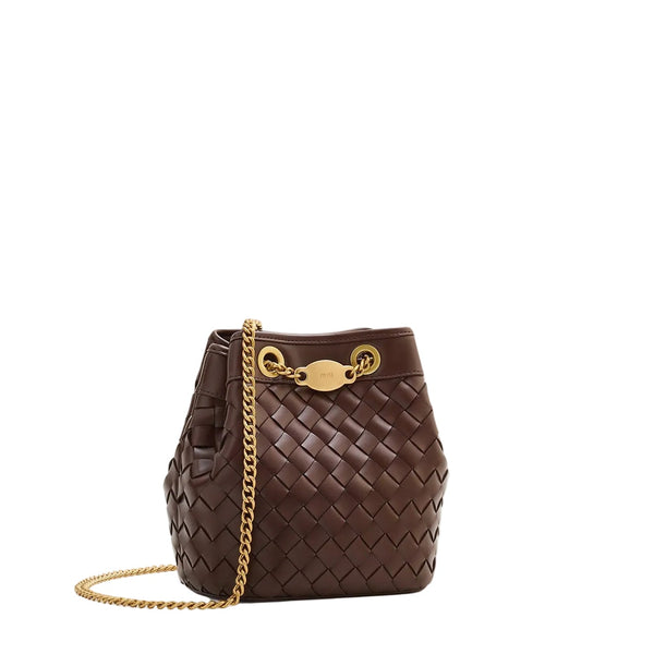 JW PEI Yara Handwoven Bucket Bag in Brown