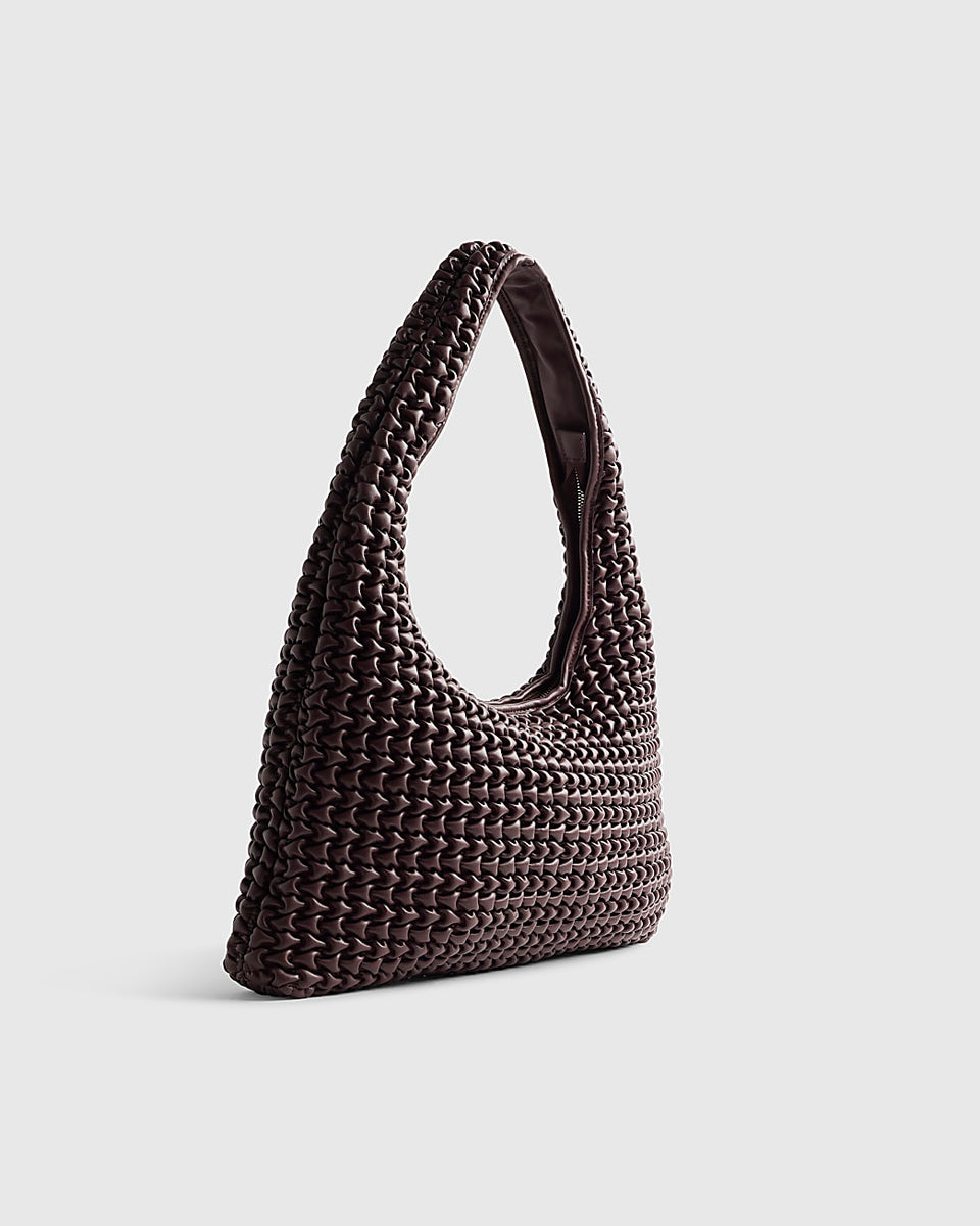 River island brown Red Textured Shoulder Bag