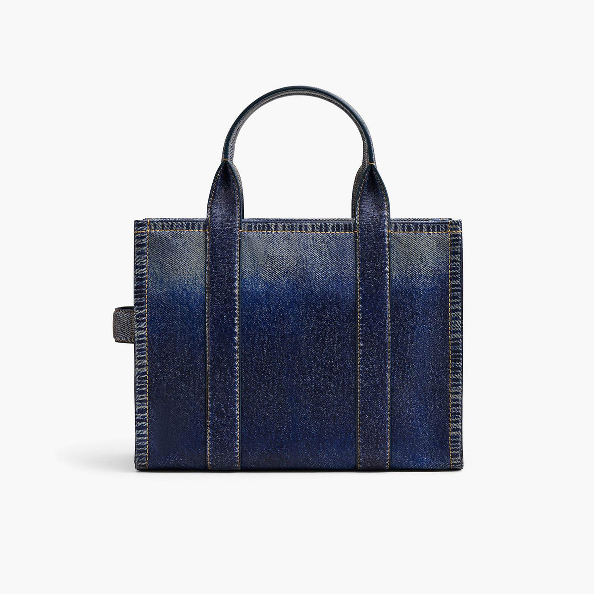 THE DENIM-PRINTED LEATHER MEDIUM TOTE BAG MARC JACOBS
