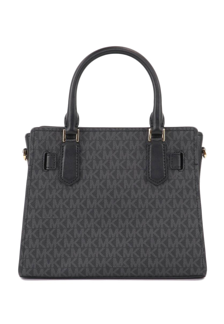 MICHAEL KORS OUTLET HAMILTON Satchel Medium - MK Signature in black