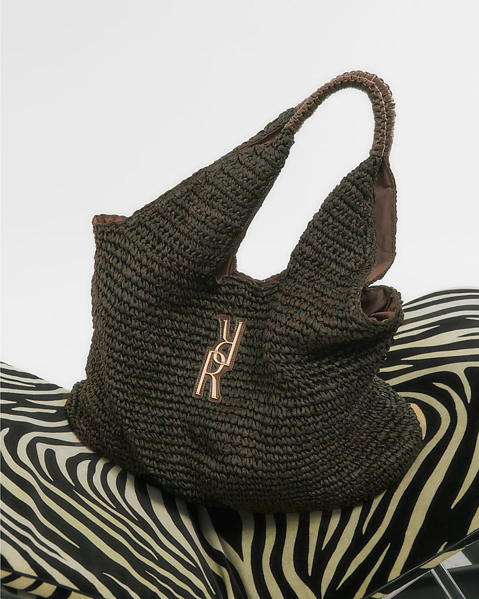 River island Brown Raffia Shopper Bag