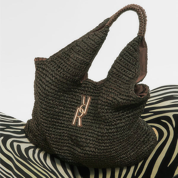 River island Brown Raffia Shopper Bag
