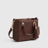 River Island Brown Woven Mini Tote Bag