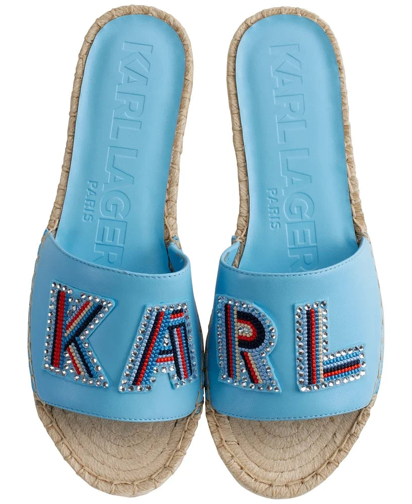 Karl Lagerfeld Caine Platform Slipper In Baltic Blue size 6.5