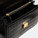 Tory Burch Small Eleanor Bag in Lizard Black