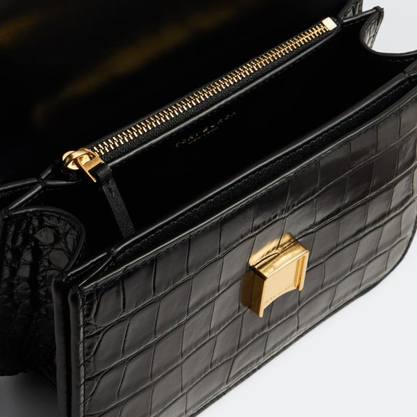 Tory Burch Small Eleanor Bag in Lizard Black