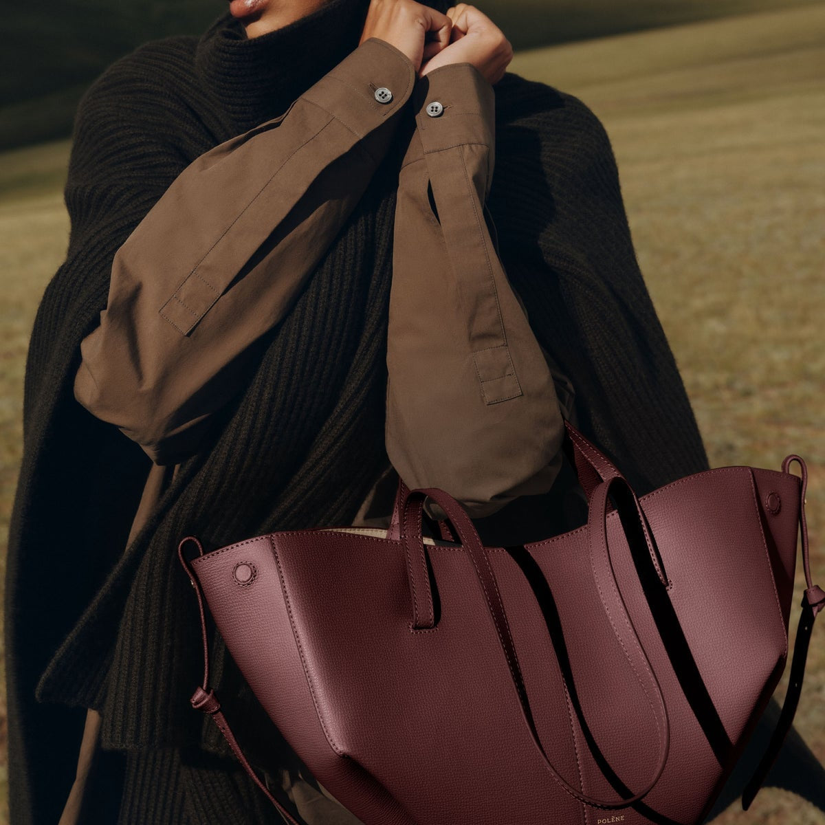 Polene Cyme Mini EDITION TEXTURED BLACK CHERRY