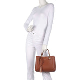 Emporio Armani Small MyEA shopper Bag with Deer Print in Camel