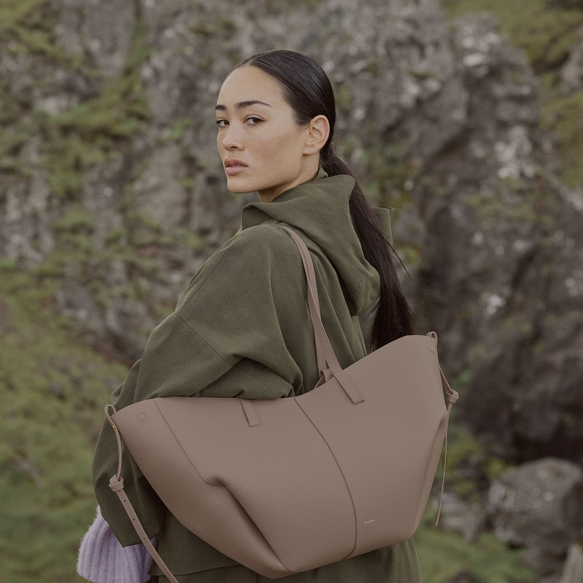 Polene Cyme edition textured taupe