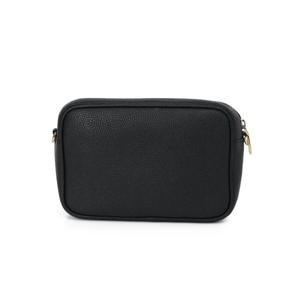 Balmain Pebbled Leather Crossbody Bag in Black