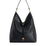 JW PEI Aria Woven Texture Shoulder Bag in Black