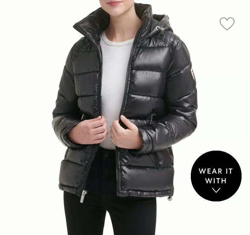 Guess hooded puffer jacket size M