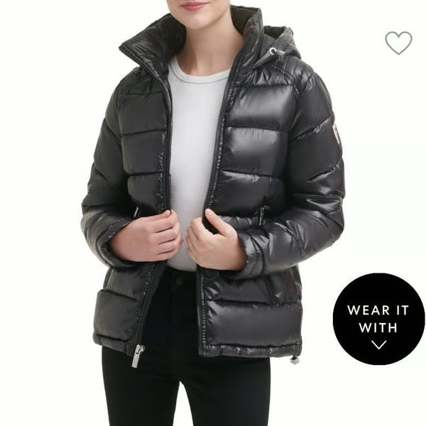 Guess hooded puffer jacket size M