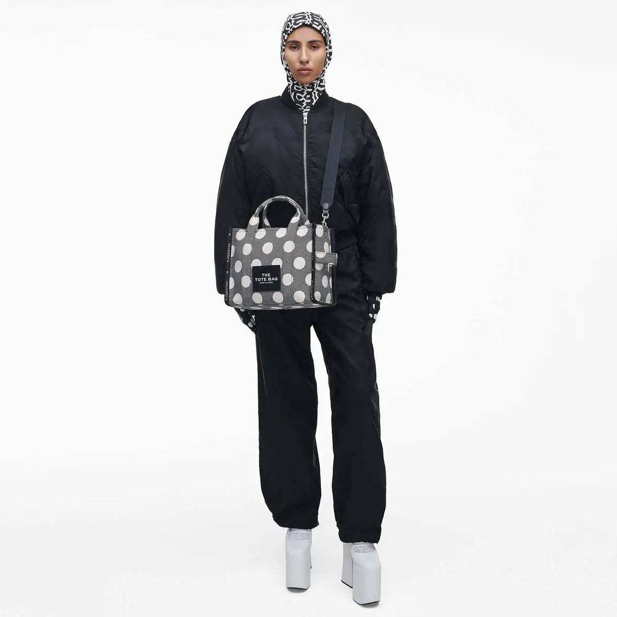 Bags Tote Bags | Marc Jacobs The Spots Jacquard Small Tote Black/ivory