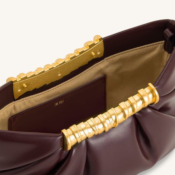 JW PEI Leia Pleated Clutch In Brown