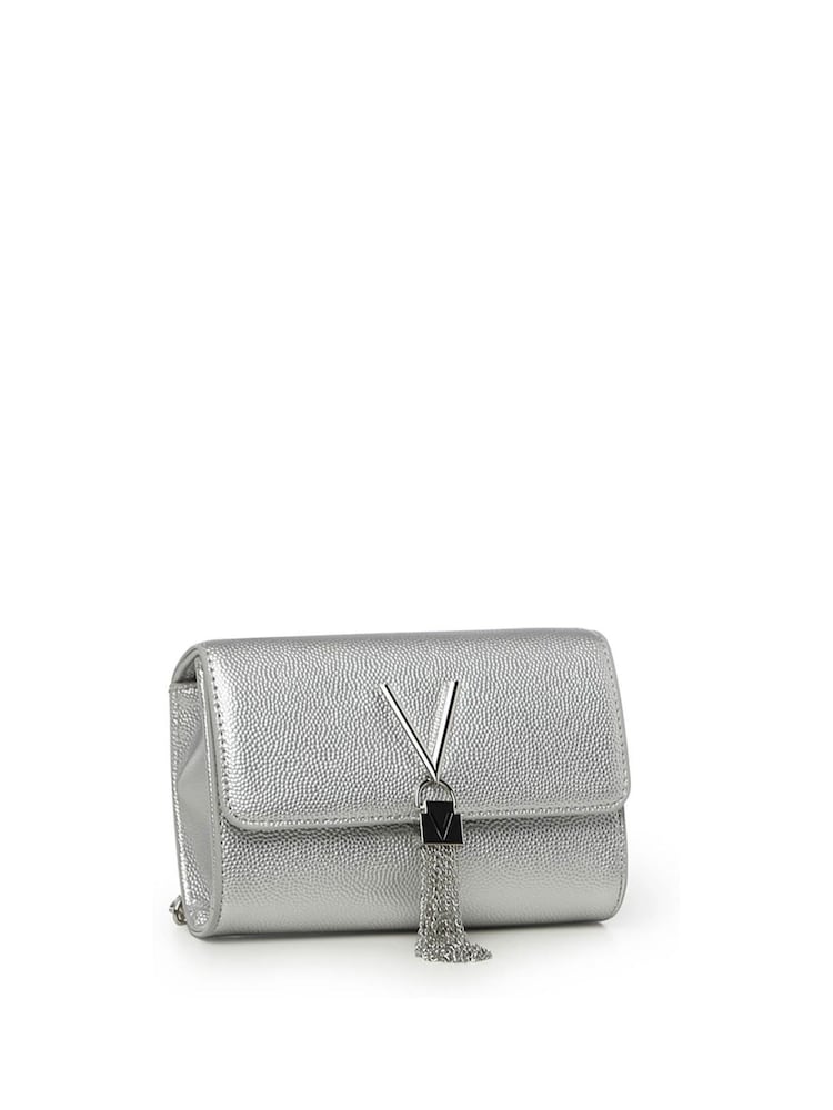 Valentino Silver Divina Cross-Body Chain Tassel Bag