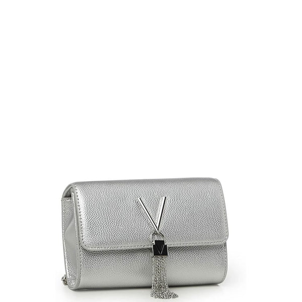 Valentino Silver Divina Cross-Body Chain Tassel Bag