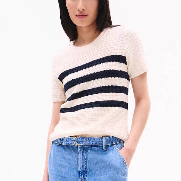 Tommy Hilfiger Gold Button Textured Knit Sweater size M