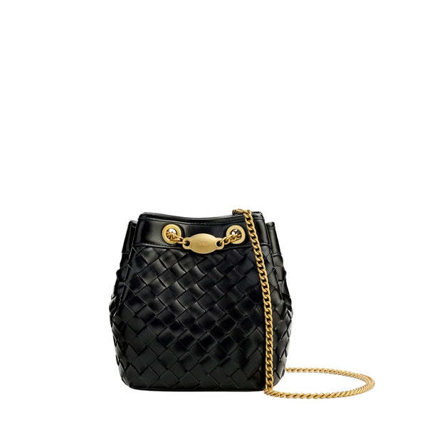 JW PEI Yara Hand Woven Bucket Bag in Black