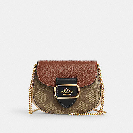 Coach Morgan Mini Card Case On A Chain In Signature Canvas