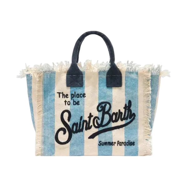 MC2 SAINT BARTH colette vertical-stripes tote bag in blue