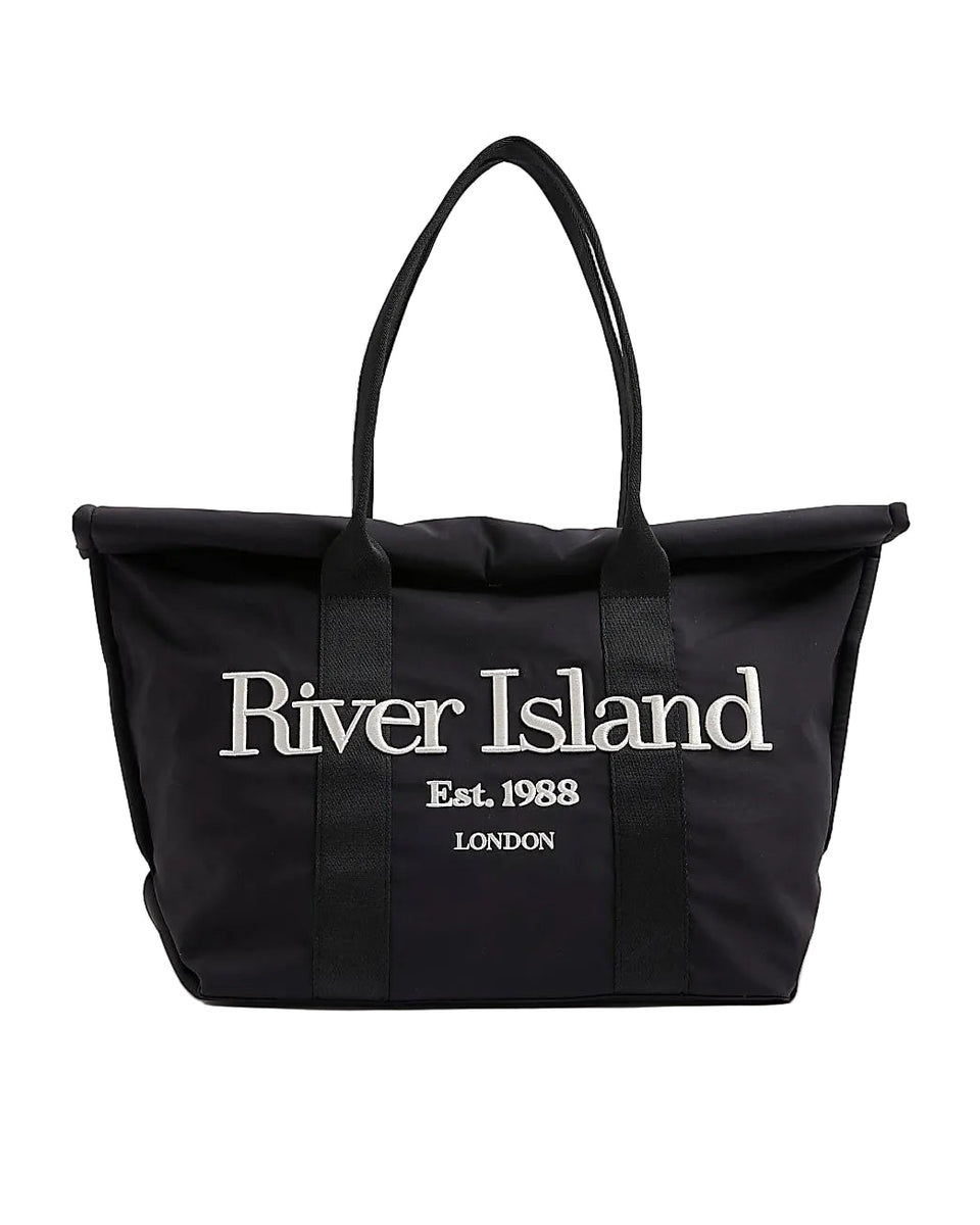 River Island Black Roll Top Holdall Bag