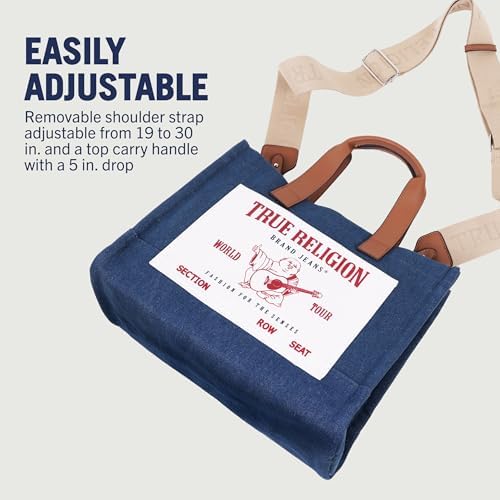 True religion medium denim tote bag
