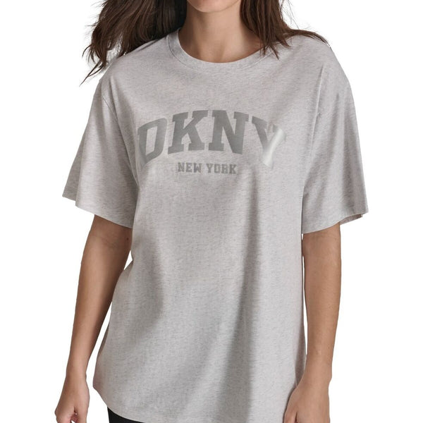 DKNY Sport Women Varsity Satin Logo T-Shirt size M