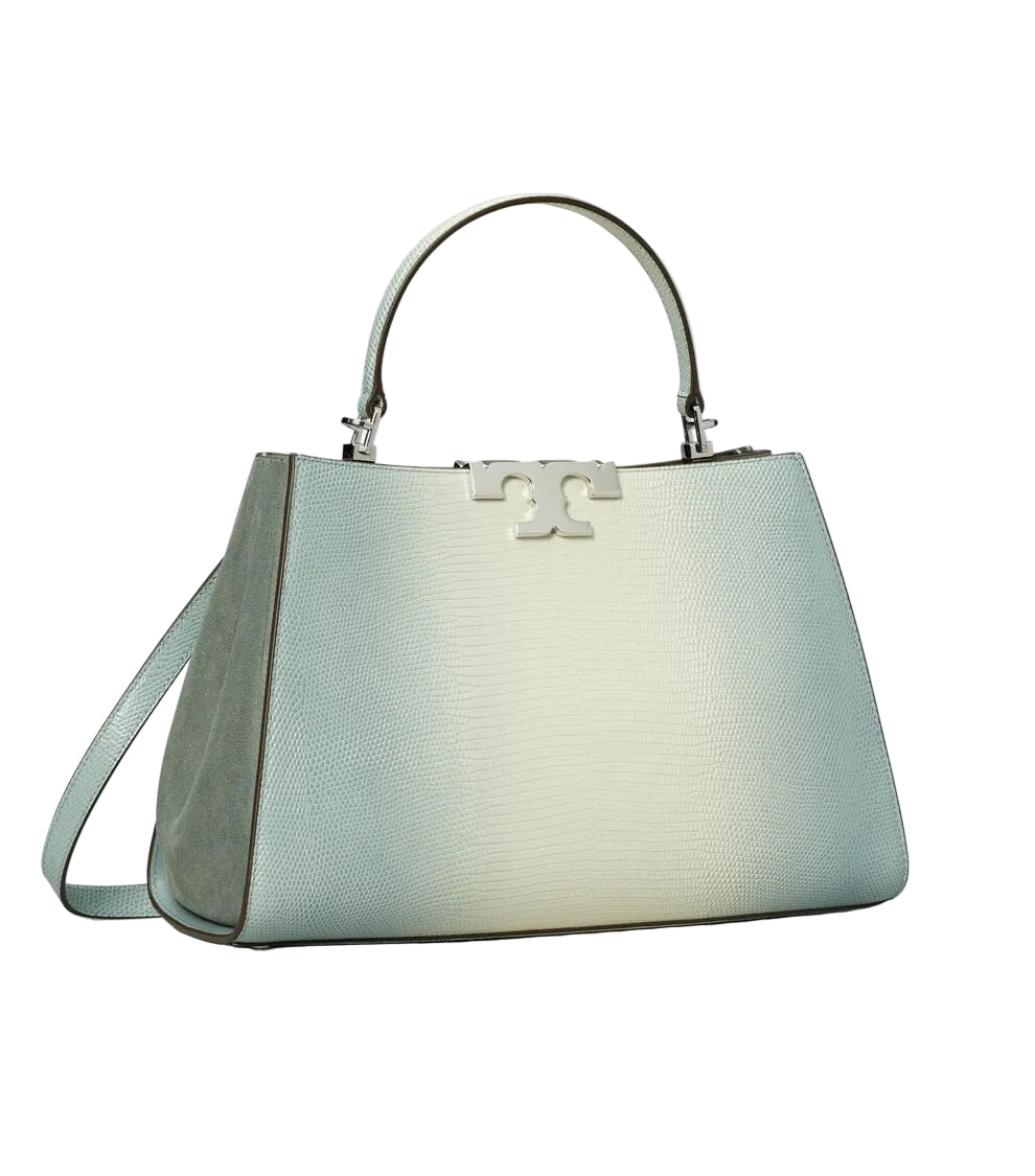 Tory Burch Eleanor Lizard Satchel in Blanc