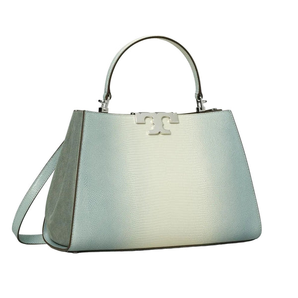 Tory Burch Eleanor Lizard Satchel in Blanc