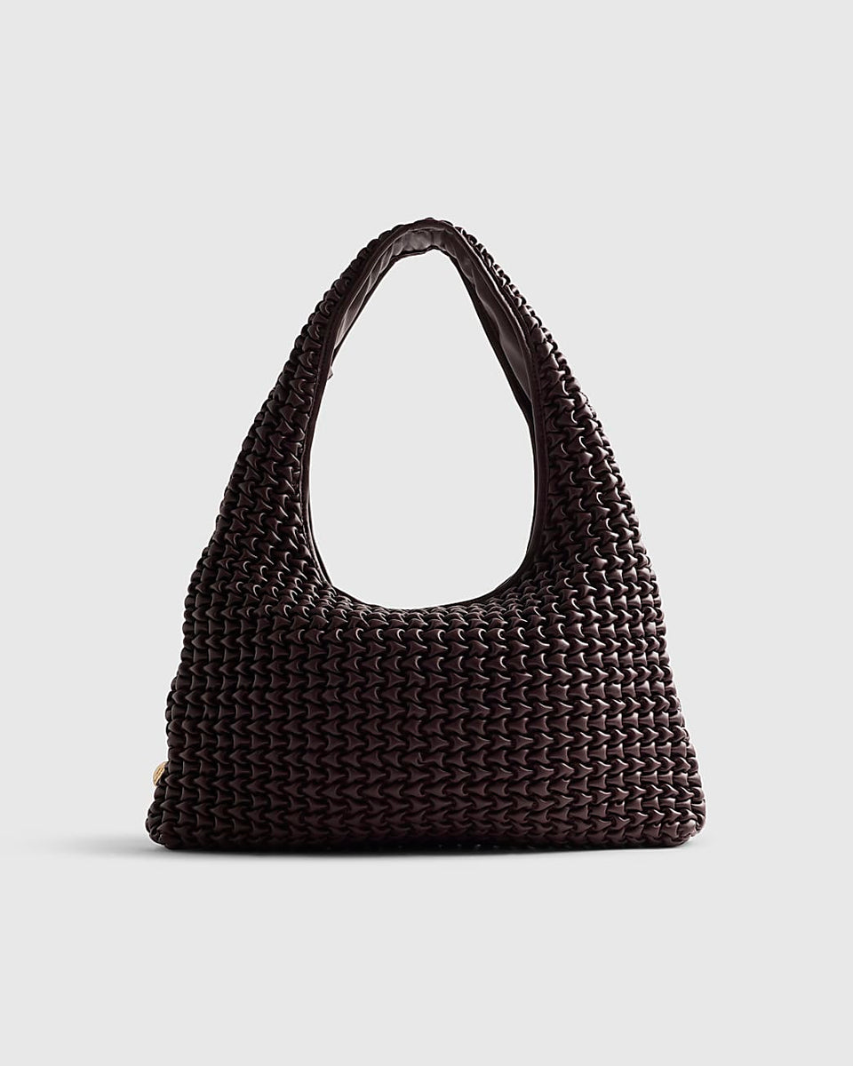 River island brown Red Textured Shoulder Bag