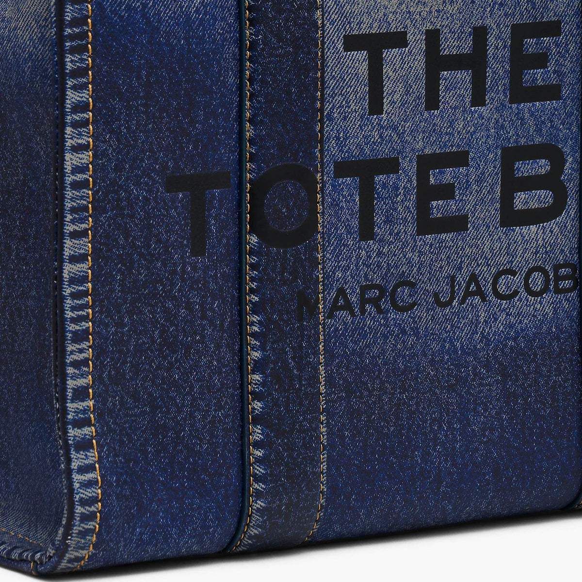 THE DENIM-PRINTED LEATHER MEDIUM TOTE BAG MARC JACOBS