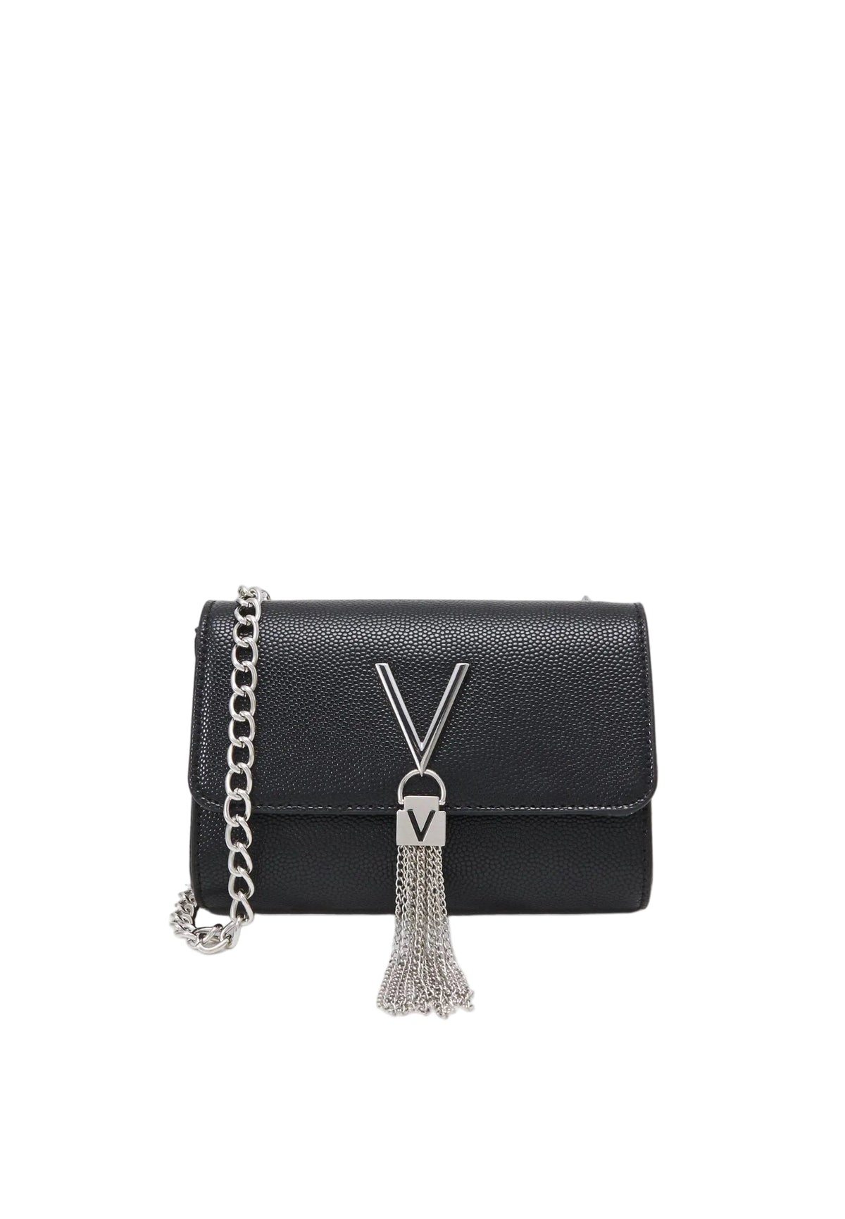 Valentino Silver Divina Cross-Body Chain Tassel Bag