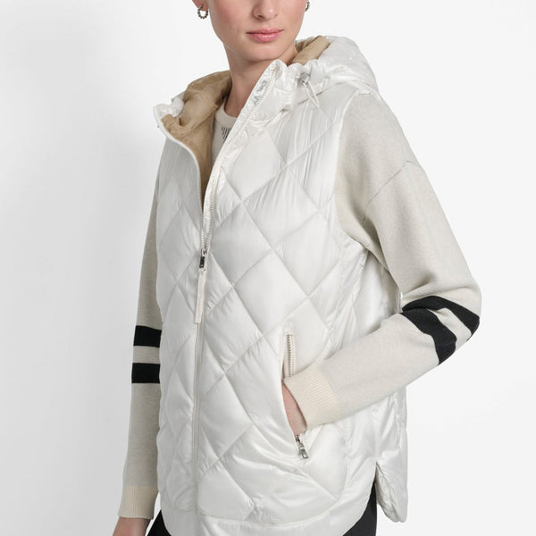 DKNY QUILTED HOODED VEST size L